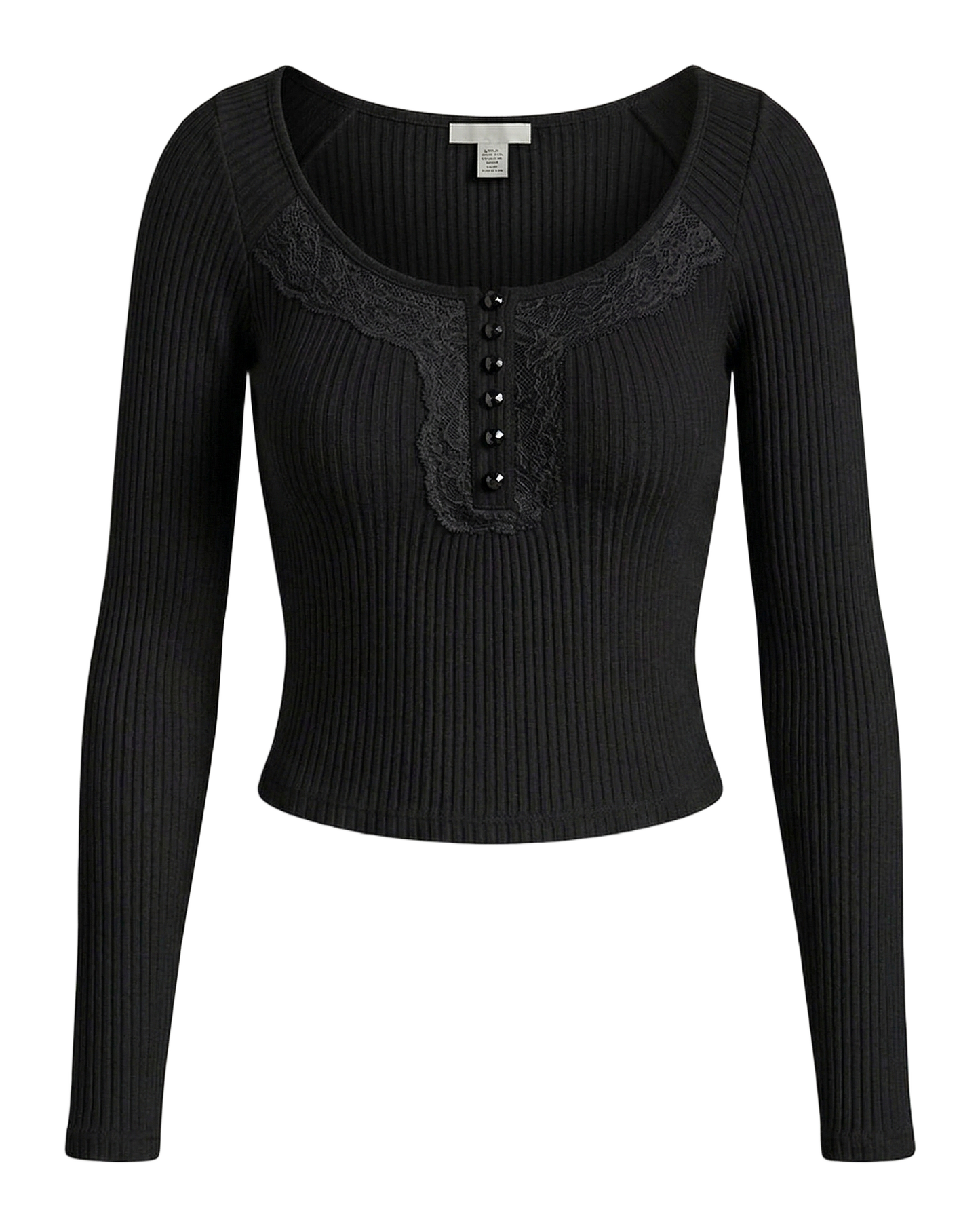 Ribbed Button Knit Crop Top