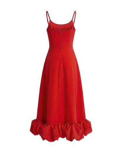 Scarlet Ruffle Hem Midi Dress