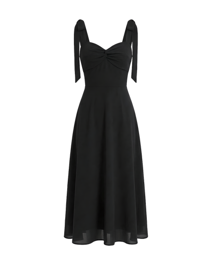 Tie Strap Sweetheart Midi Dress