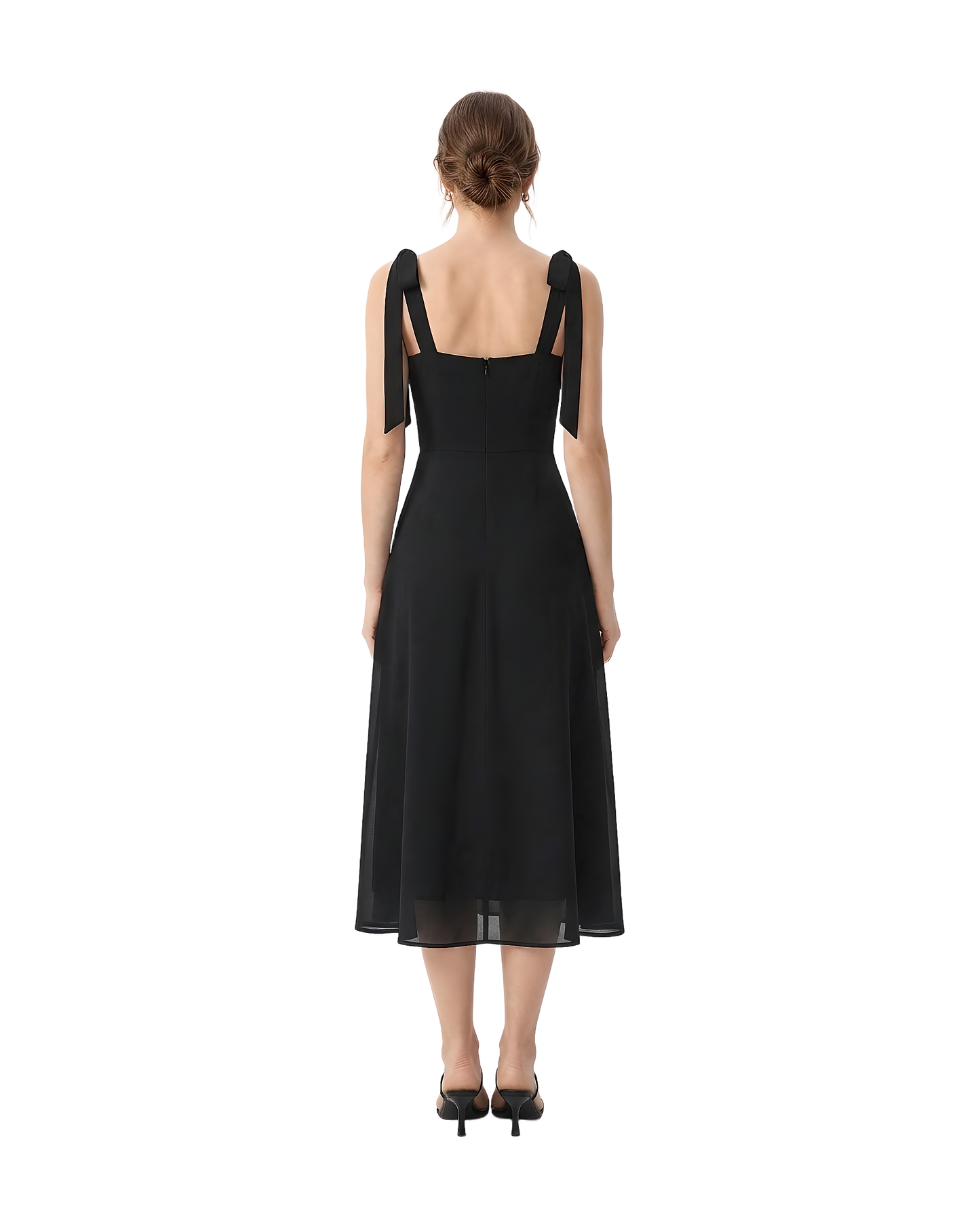 Tie Strap Sweetheart Midi Dress