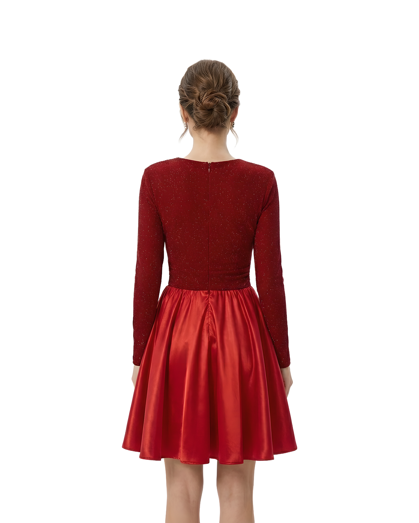 Glitter Bodice Flare Party Dress