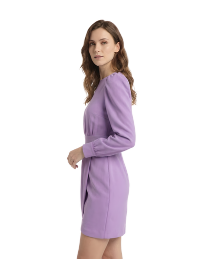 Lavender Tulip Wrap Mini Dress