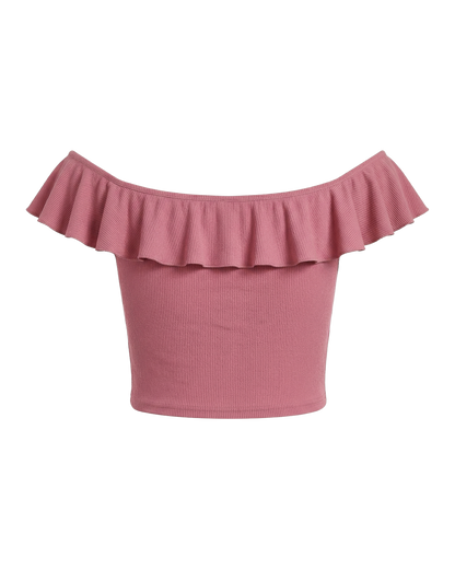 Ruched Off Shoulder Crop Top