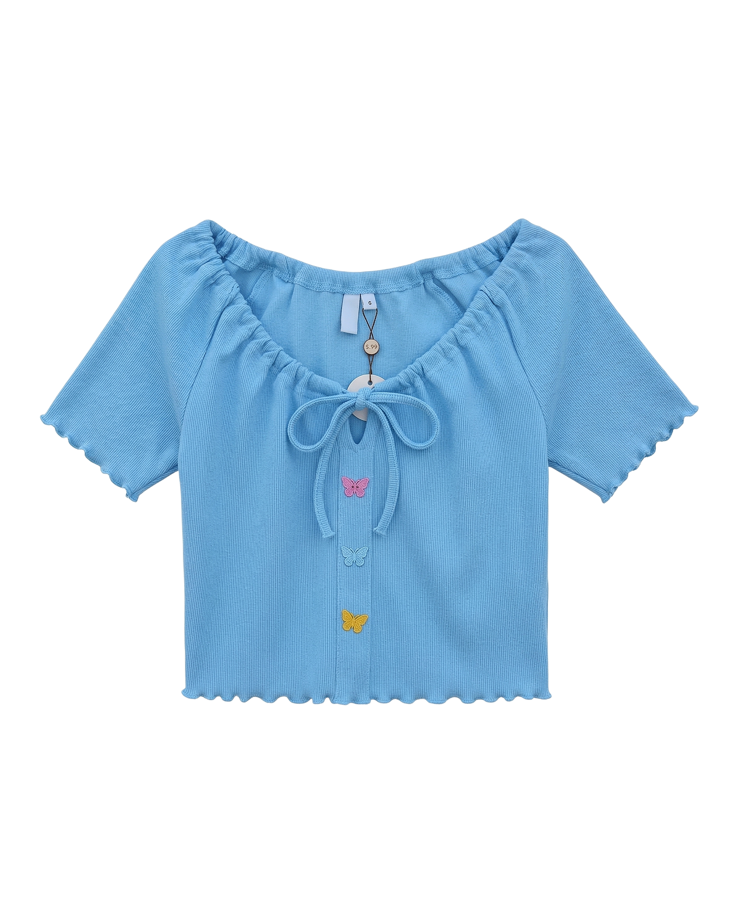 Butterfly Tie Front Crop Top