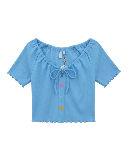 Butterfly Tie Front Crop Top