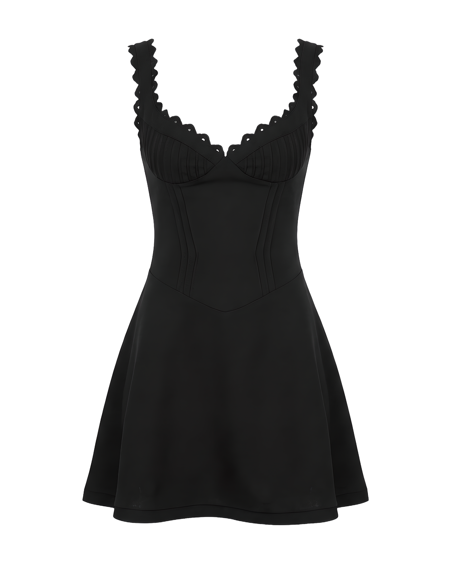 Scallop Strap Corset Mini Dress