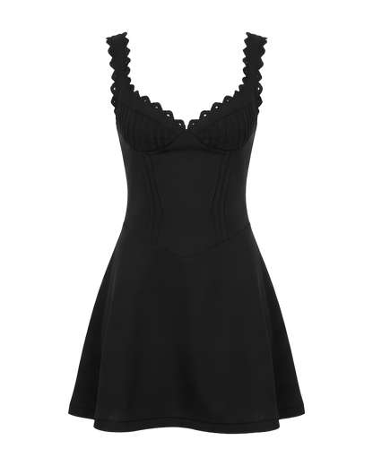 Scallop Strap Corset Mini Dress