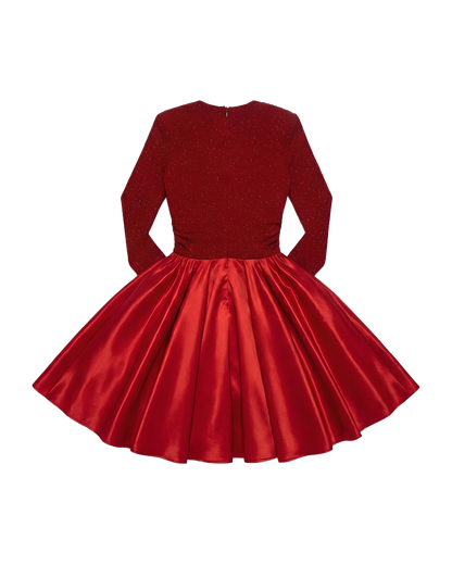 Glitter Bodice Flare Party Dress