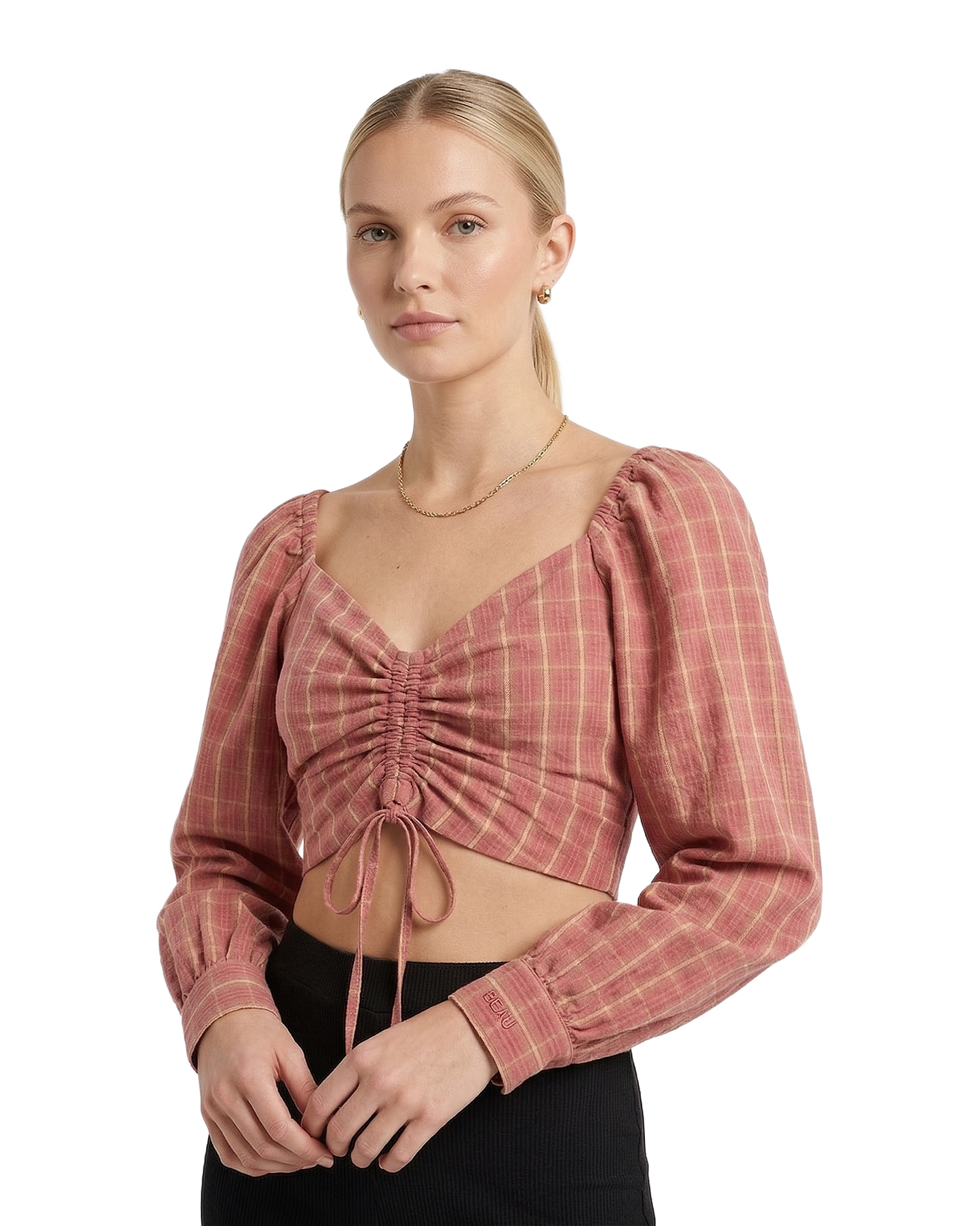 Striped Ruched Crop Top