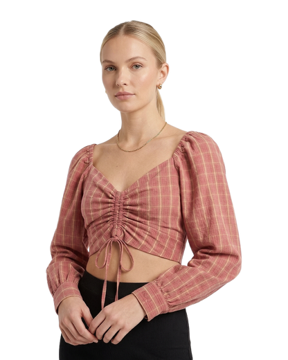 Striped Ruched Crop Top