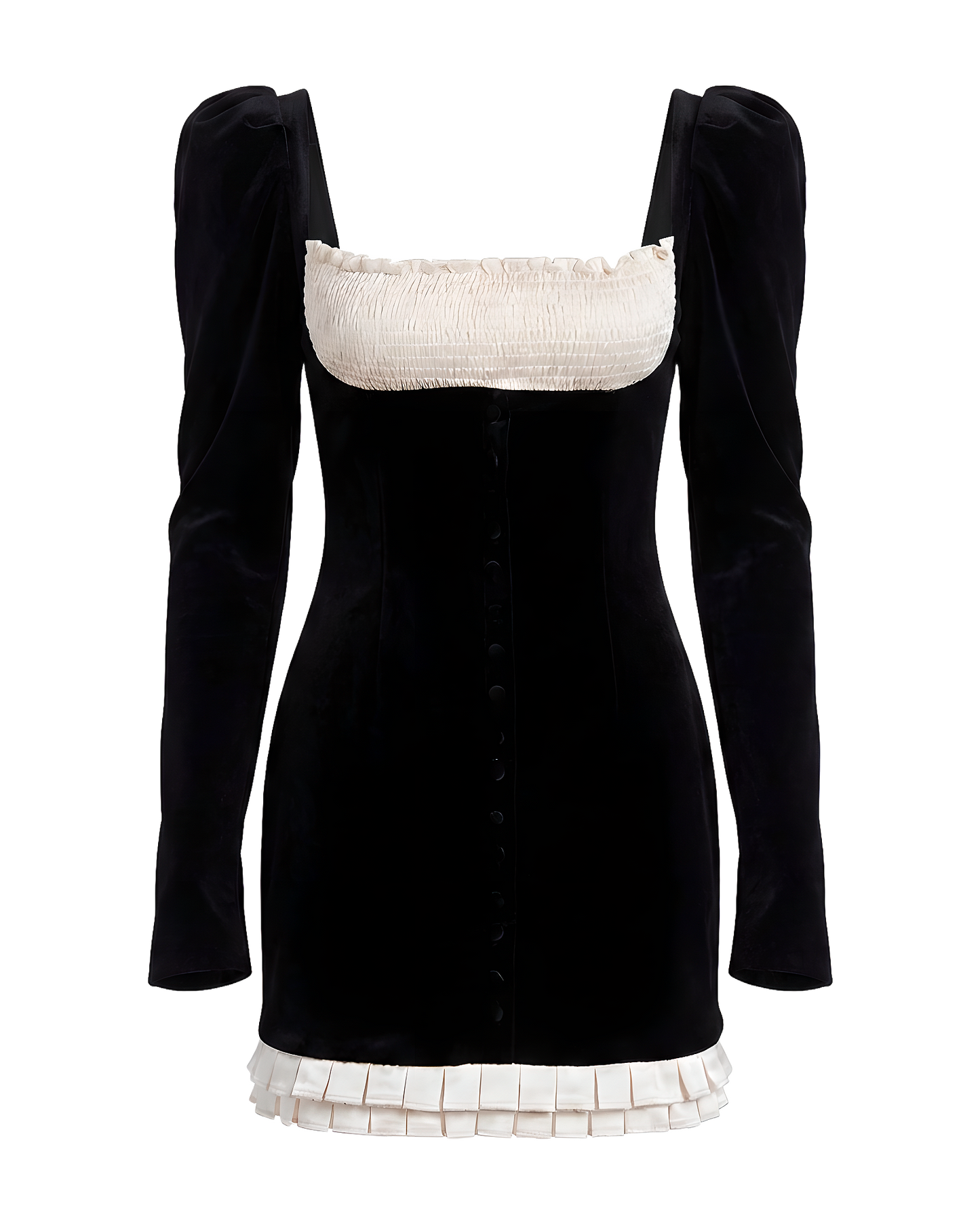 Velvet Puff Sleeve Mini Dress