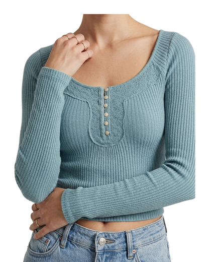 Ribbed Button Knit Crop Top
