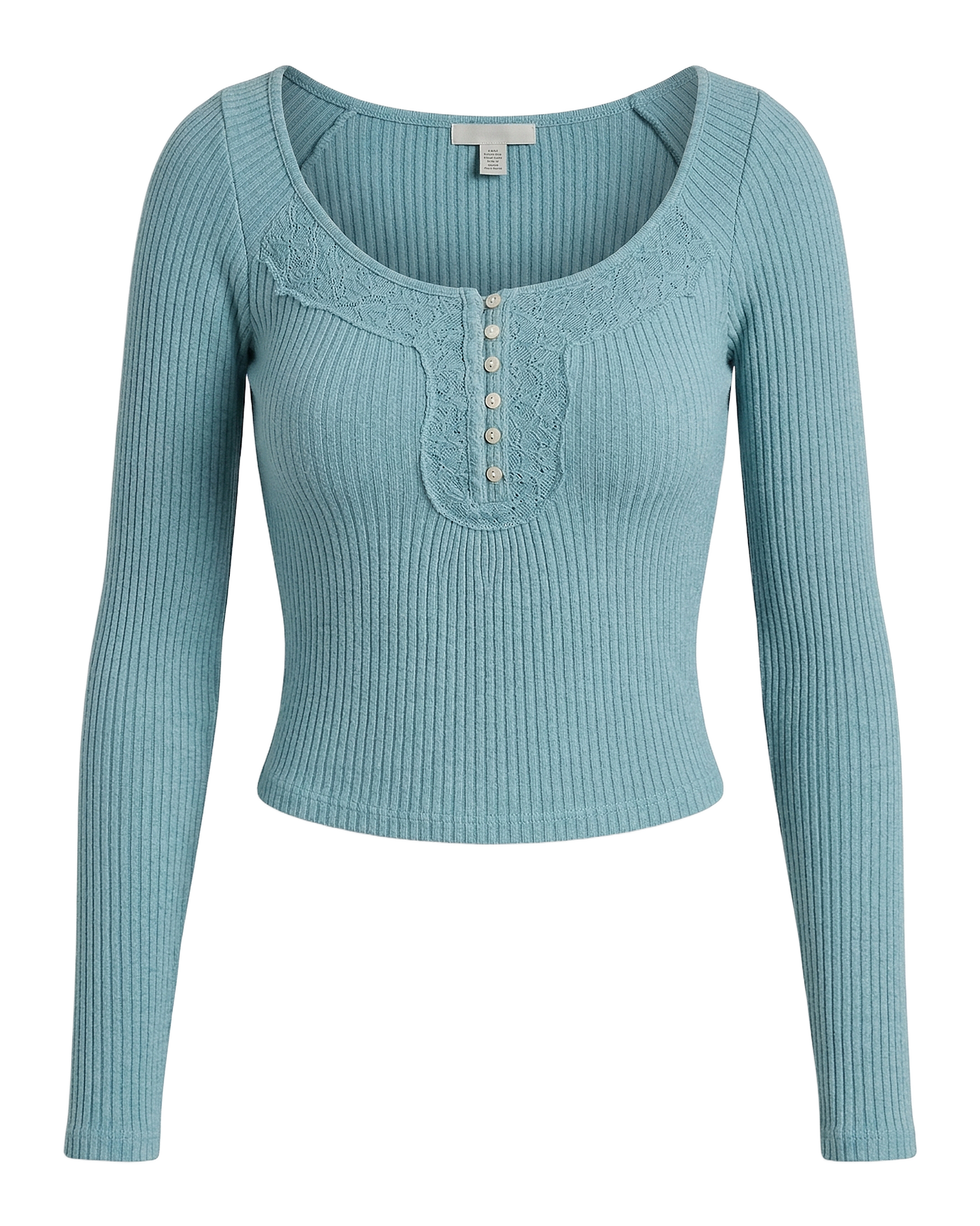 Ribbed Button Knit Crop Top