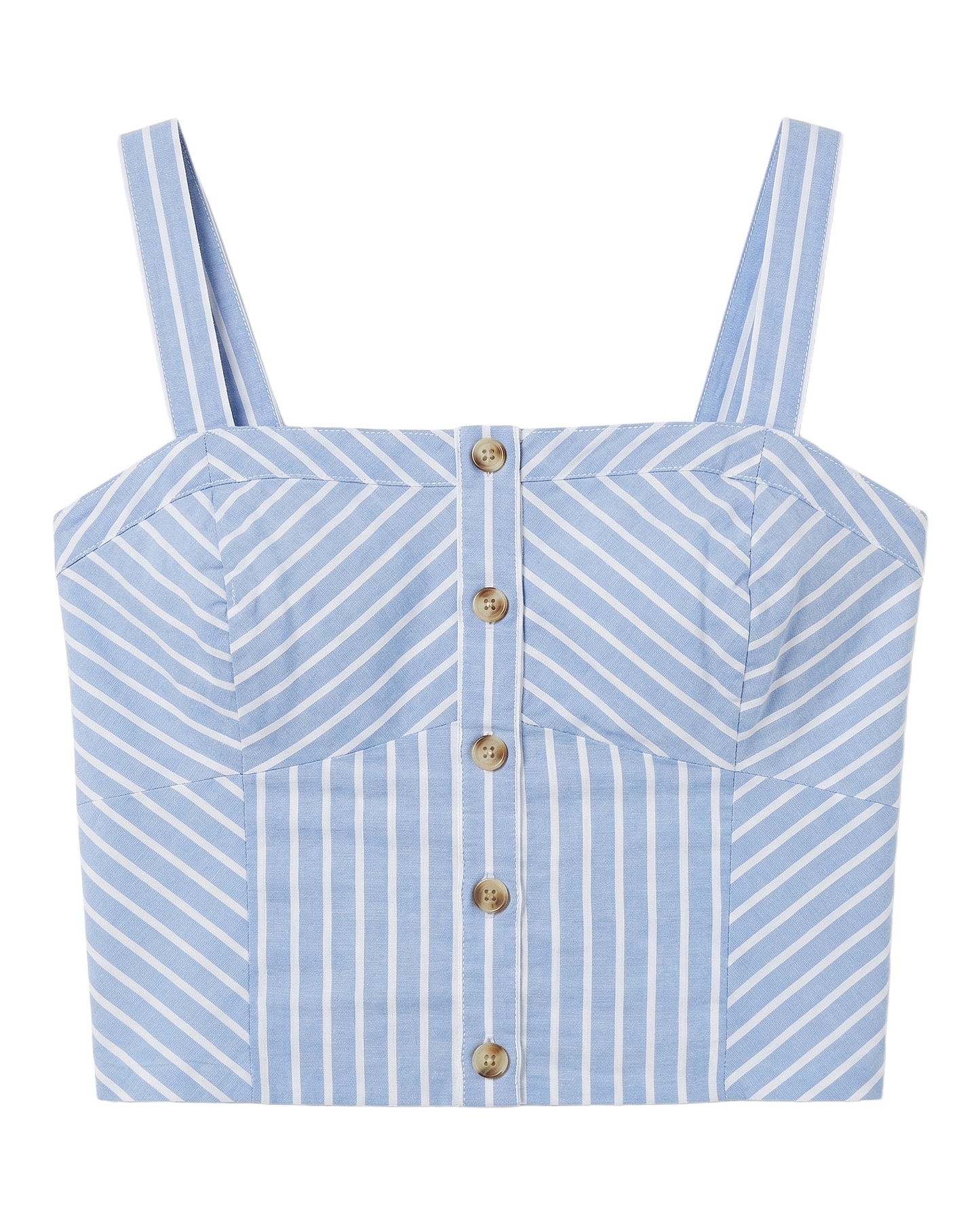 Blue Striped Corset Crop Top