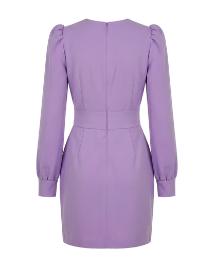 Lavender Tulip Wrap Mini Dress