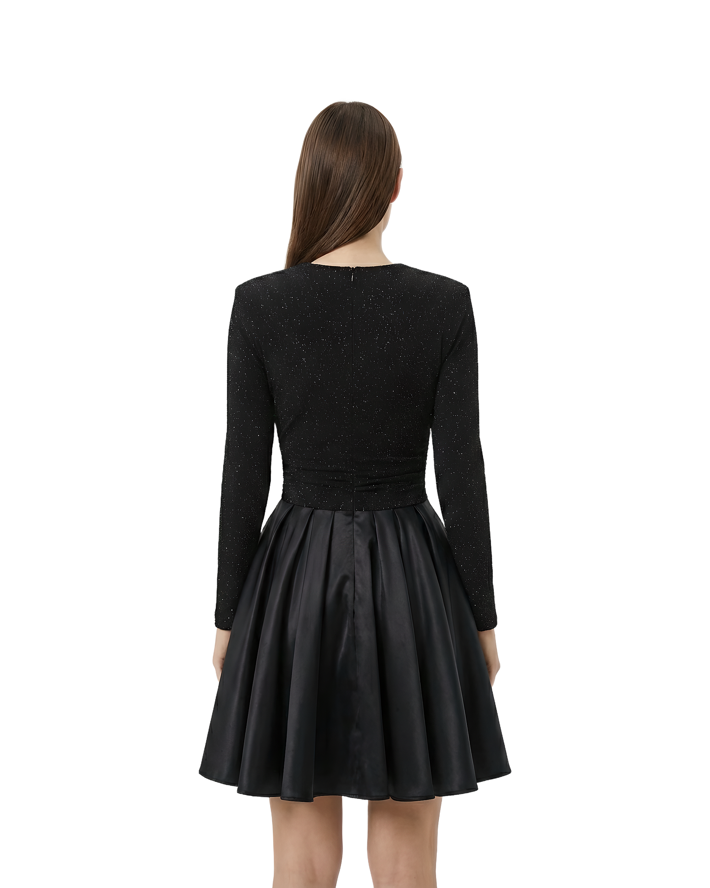 Glitter Bodice Flare Party Dress