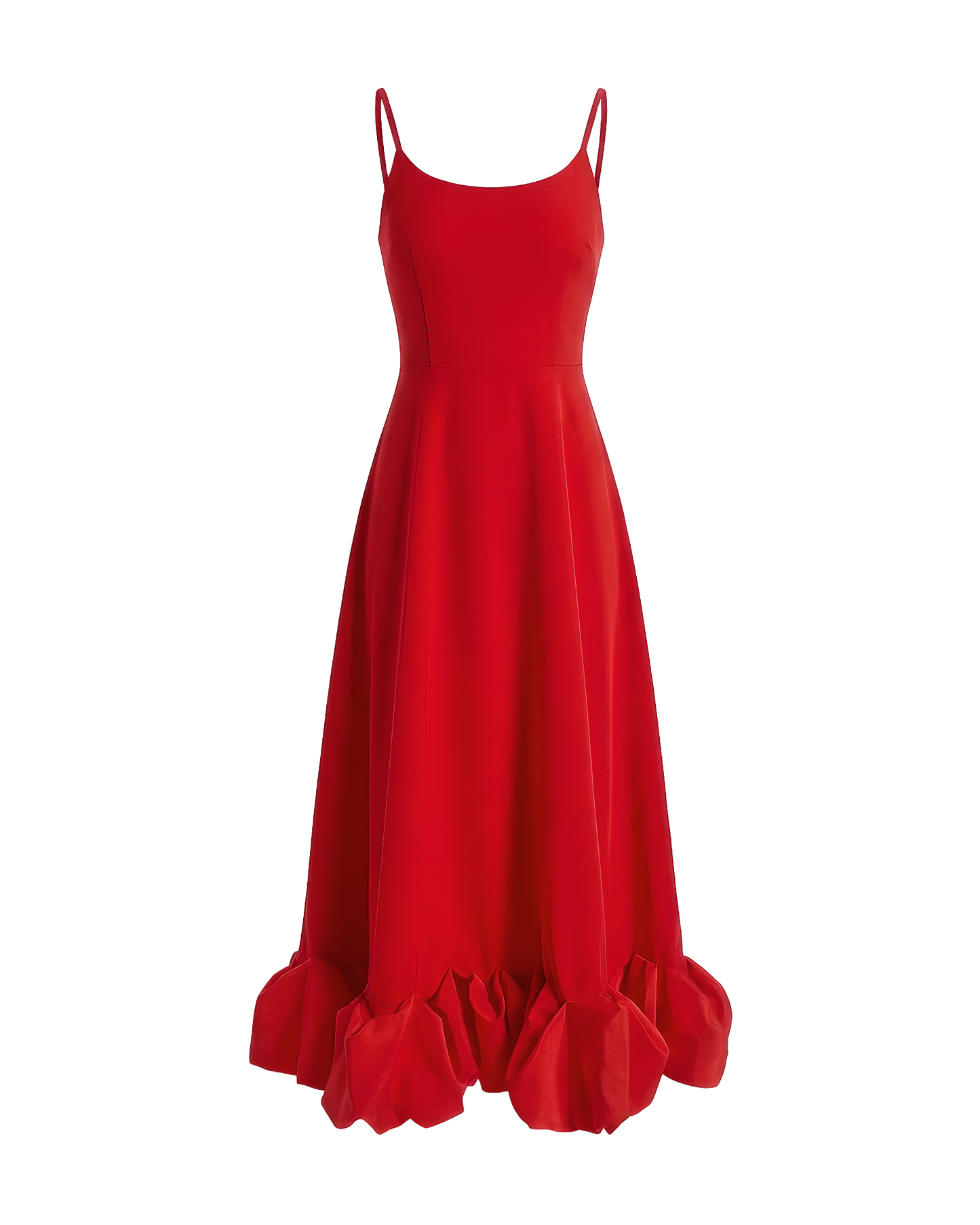 Scarlet Ruffle Hem Midi Dress