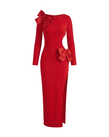 Bow Detail Cutout Bodycon Dress