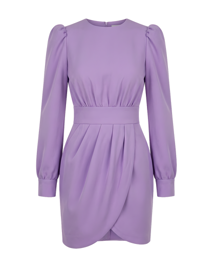 Lavender Tulip Wrap Mini Dress