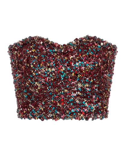 Sequin Tube Corset Top