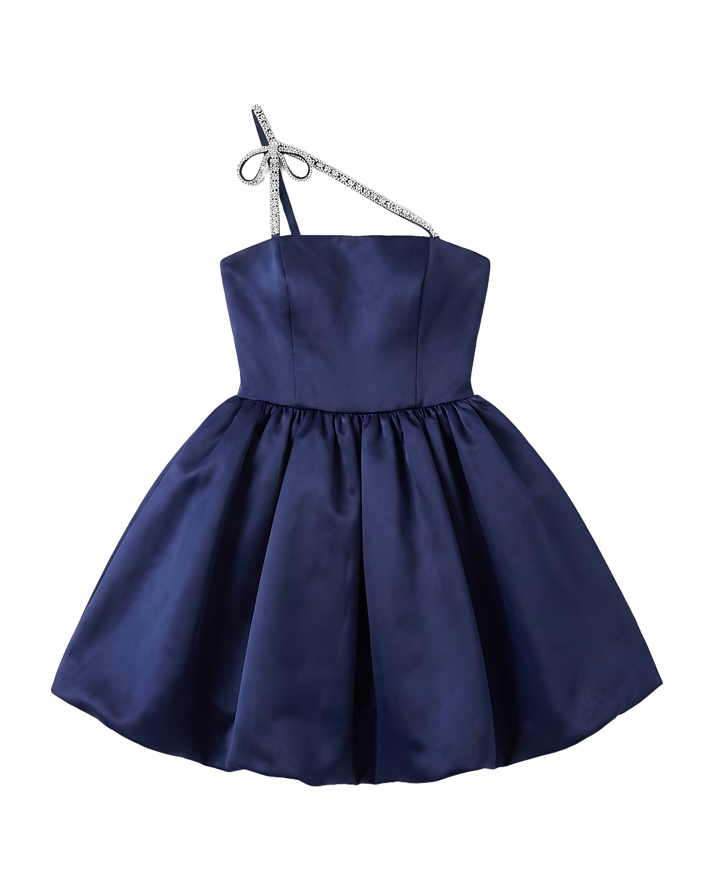 Crystal Strap One Shoulder Dress