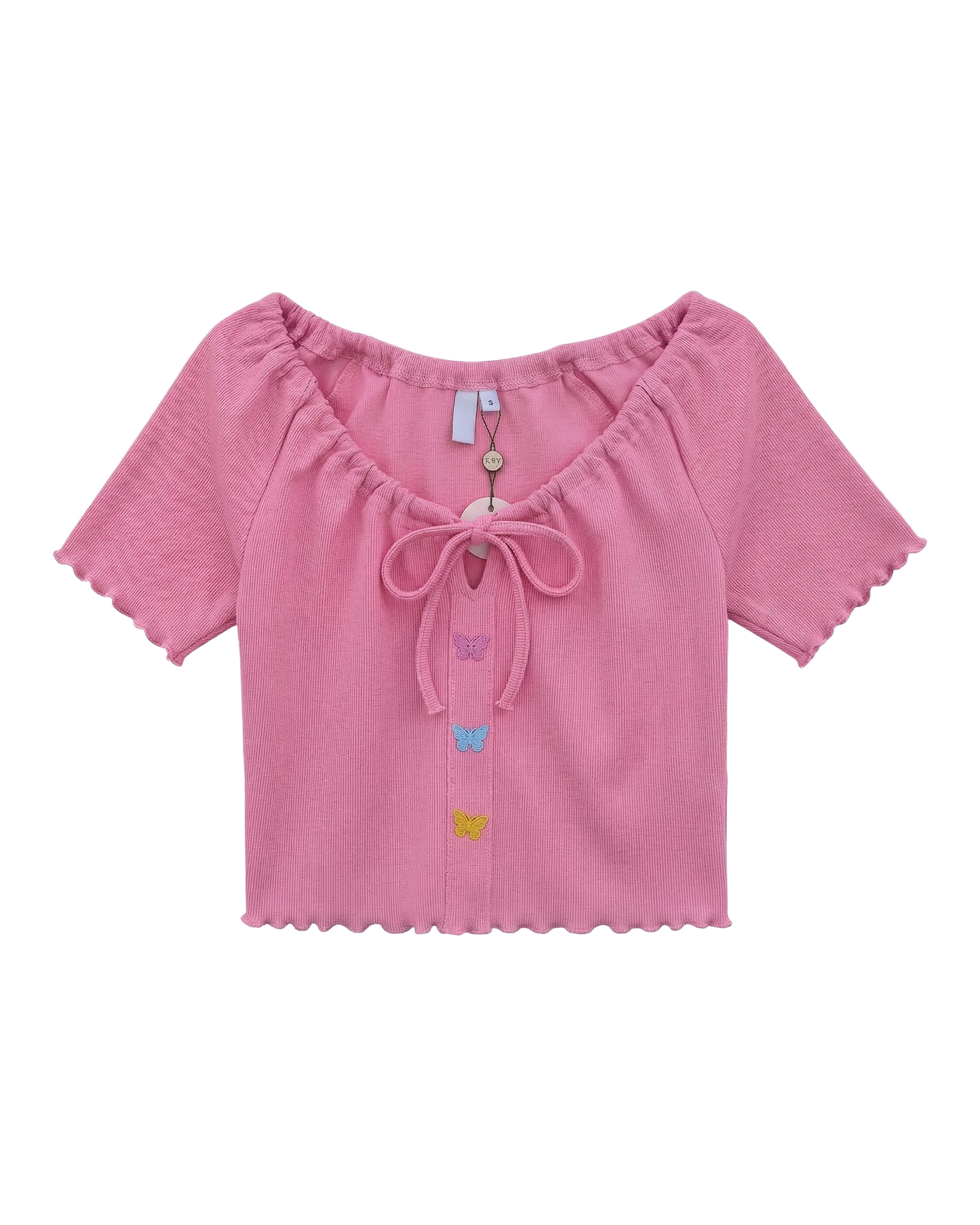 Butterfly Tie Front Crop Top