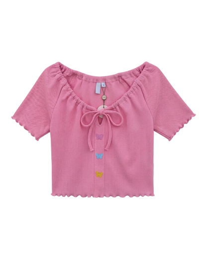 Butterfly Tie Front Crop Top