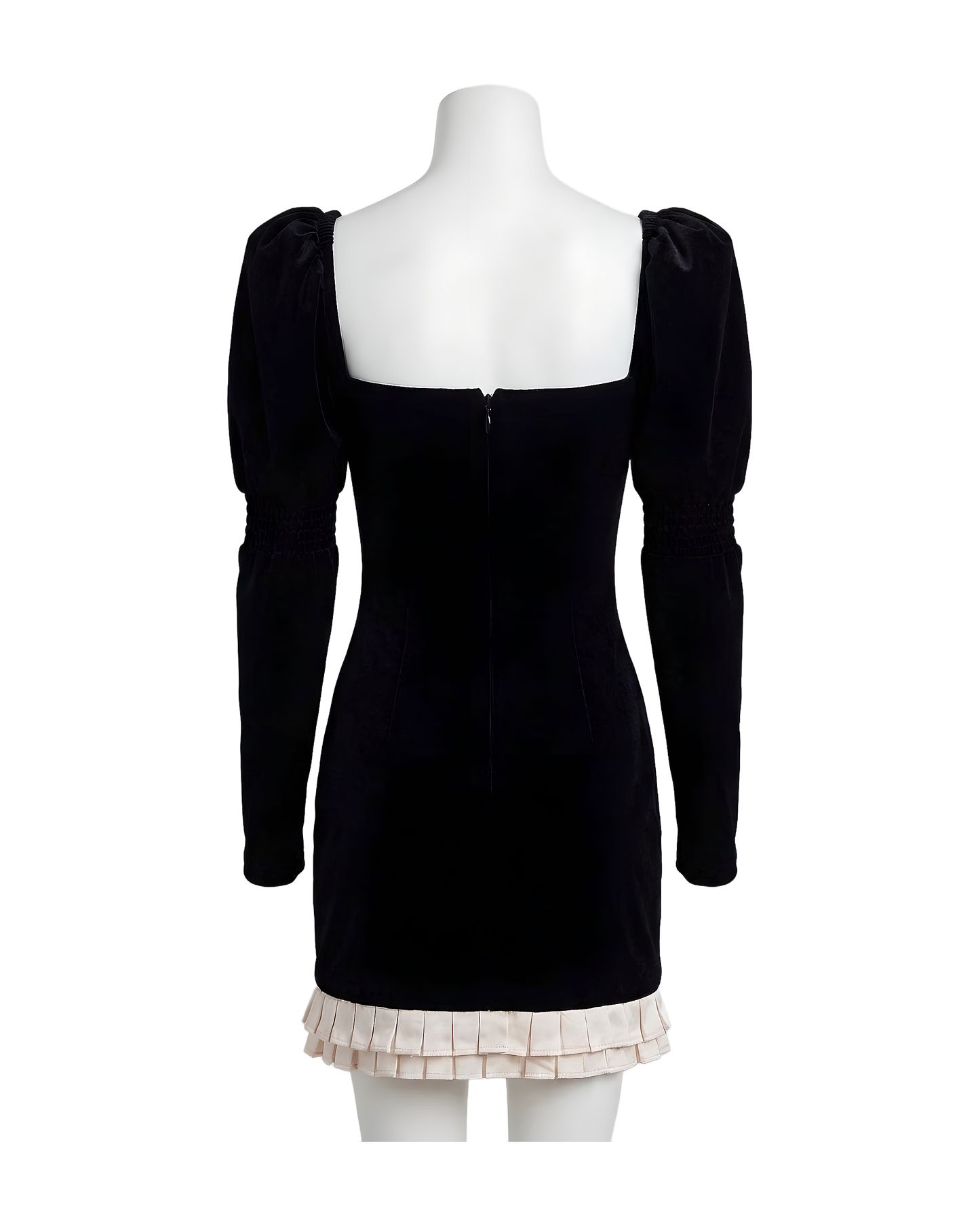 Velvet Puff Sleeve Mini Dress