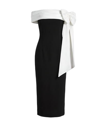Off Shoulder Bow Evening Dress