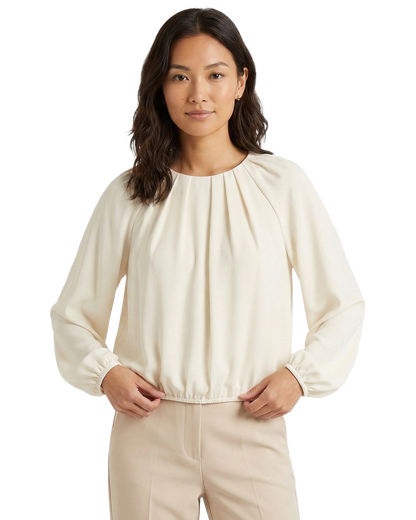 Pleated Long Sleeve Top
