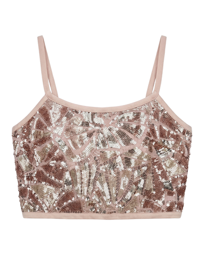 Sequin Crop Cami Top
