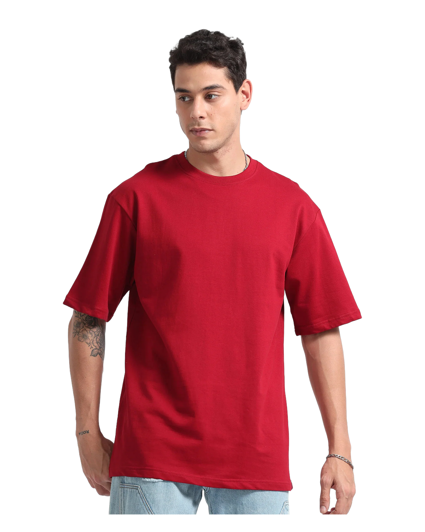 Oversized Red Streetwear Cotton T-Shirt