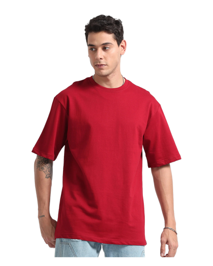 Oversized Red Streetwear Cotton T-Shirt