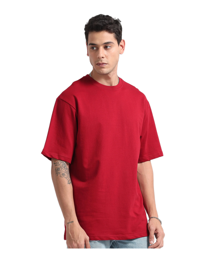 Oversized Red Streetwear Cotton T-Shirt