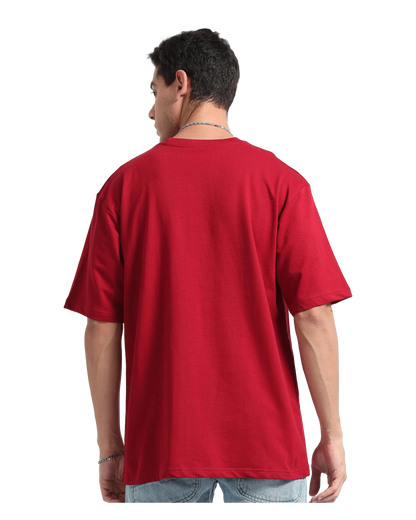 Oversized Red Streetwear Cotton T-Shirt