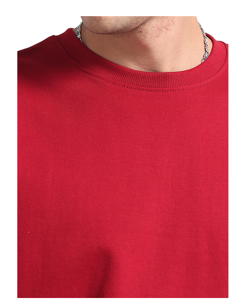 Oversized Red Streetwear Cotton T-Shirt