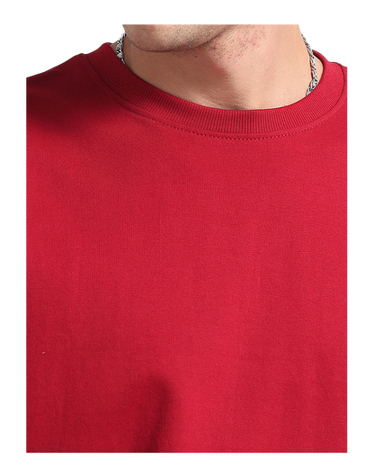 Oversized Red Streetwear Cotton T-Shirt