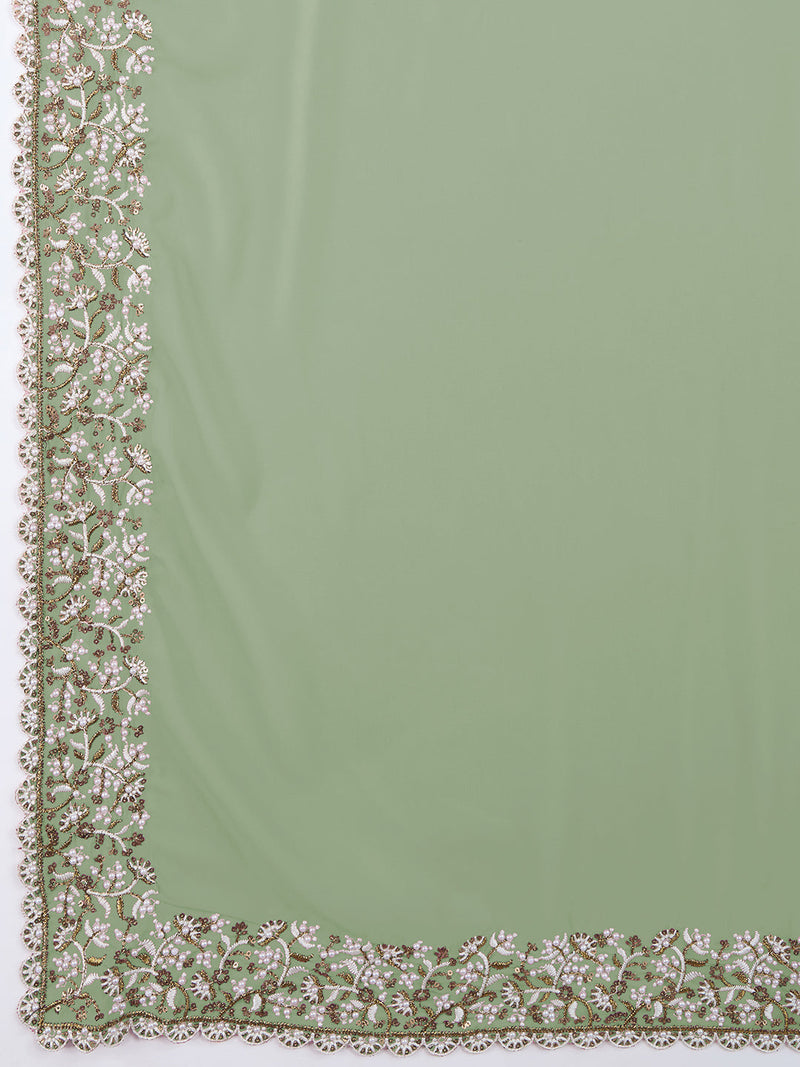 Embroidered Border Designer Saree