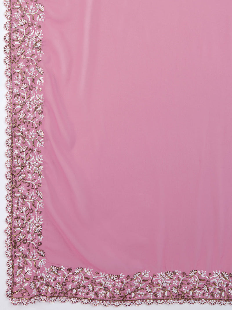 Embroidered Border Designer Saree