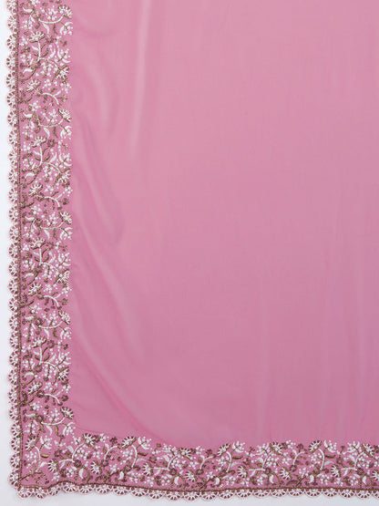 Embroidered Border Designer Saree