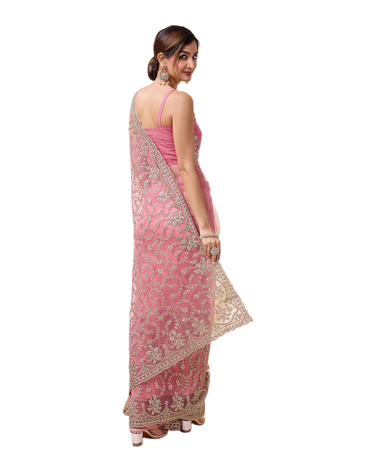 All Over Floral Embroidered Designer Saree