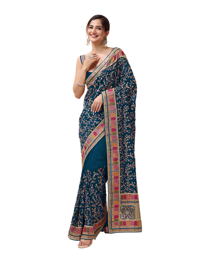 Zari Embroidered Festive Saree