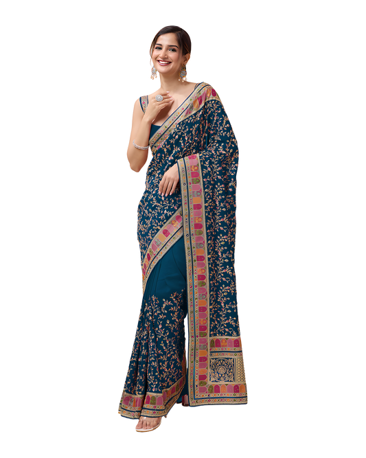 Zari Embroidered Festive Saree