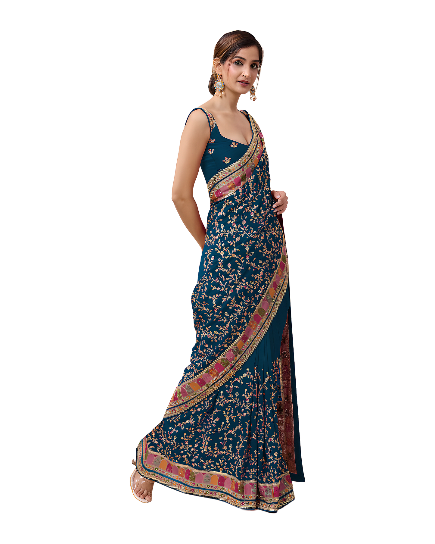 Zari Embroidered Festive Saree