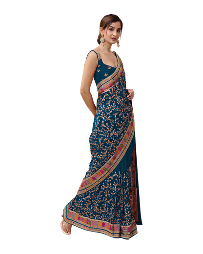 Zari Embroidered Festive Saree