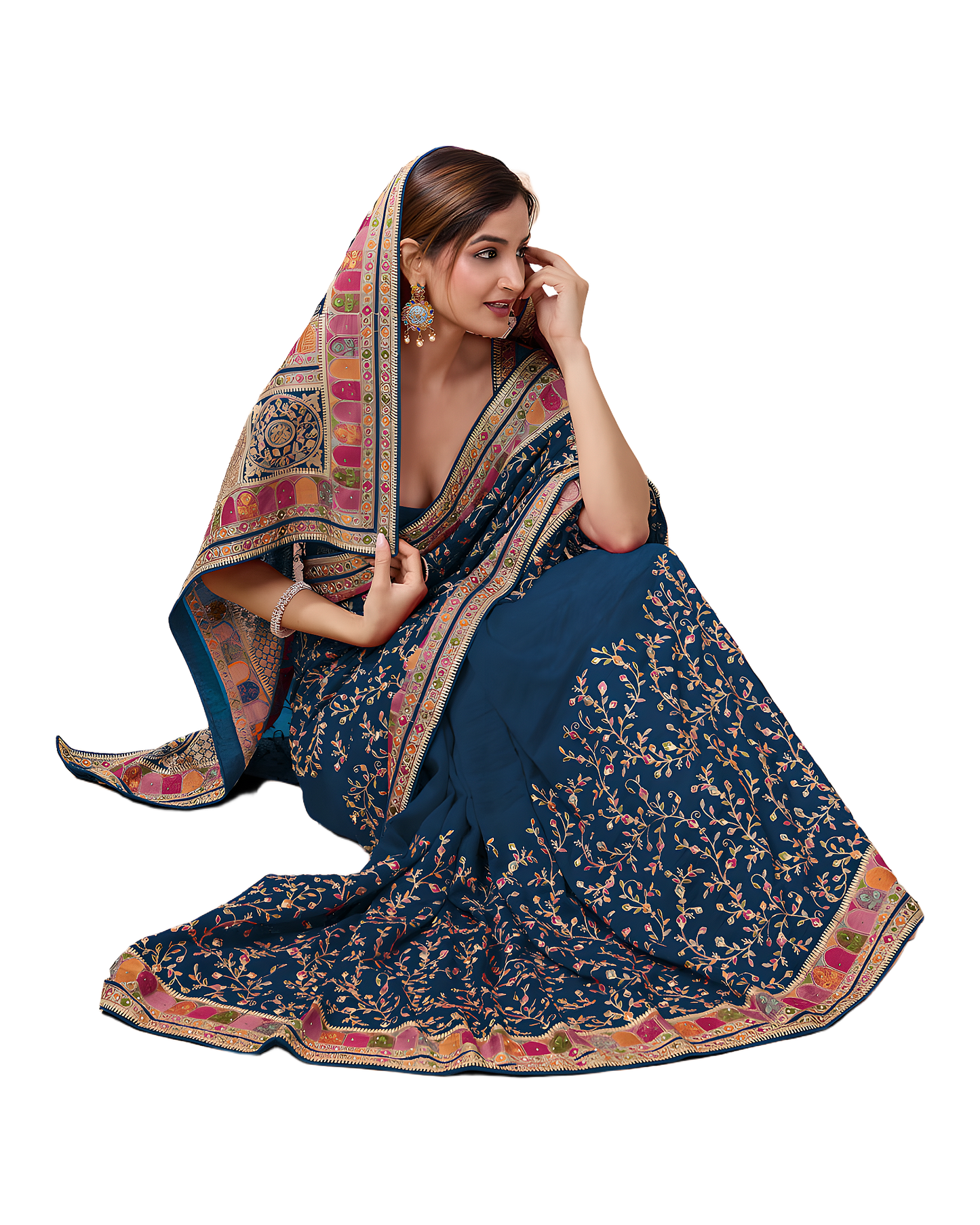 Zari Embroidered Festive Saree