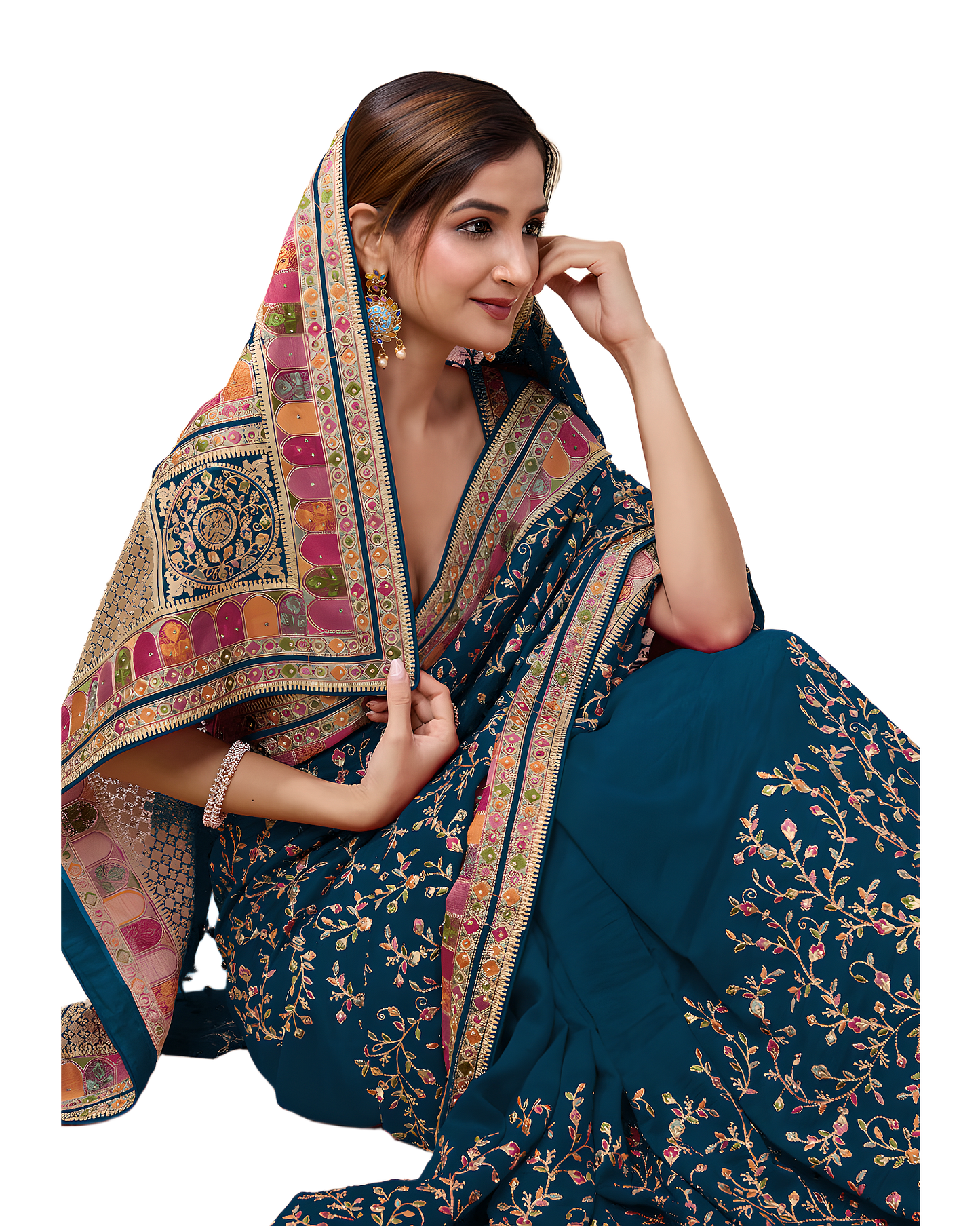 Zari Embroidered Festive Saree