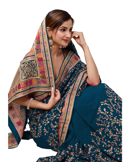 Zari Embroidered Festive Saree