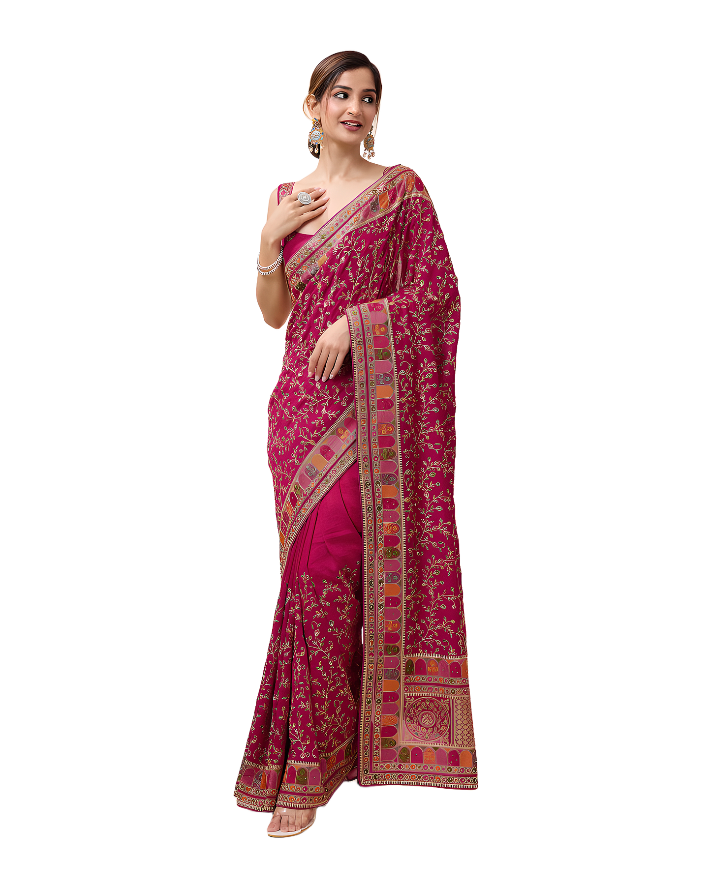 Zari Embroidered Festive Saree