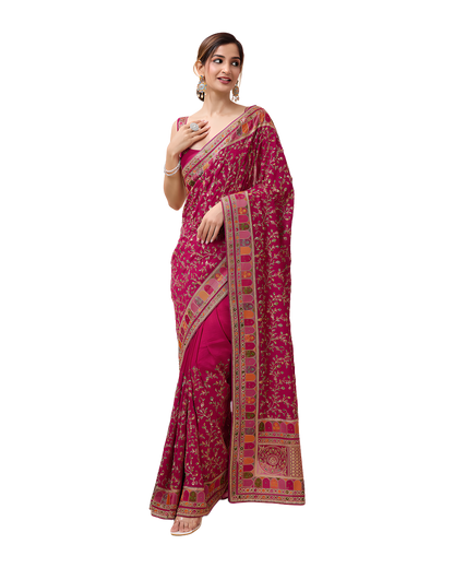 Zari Embroidered Festive Saree